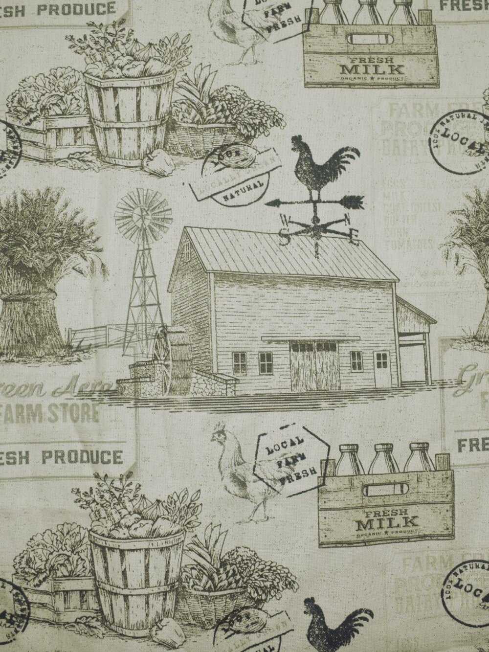 Richloom Fabric Green Acres Farm Store Retro Fabric 4 yards by 45